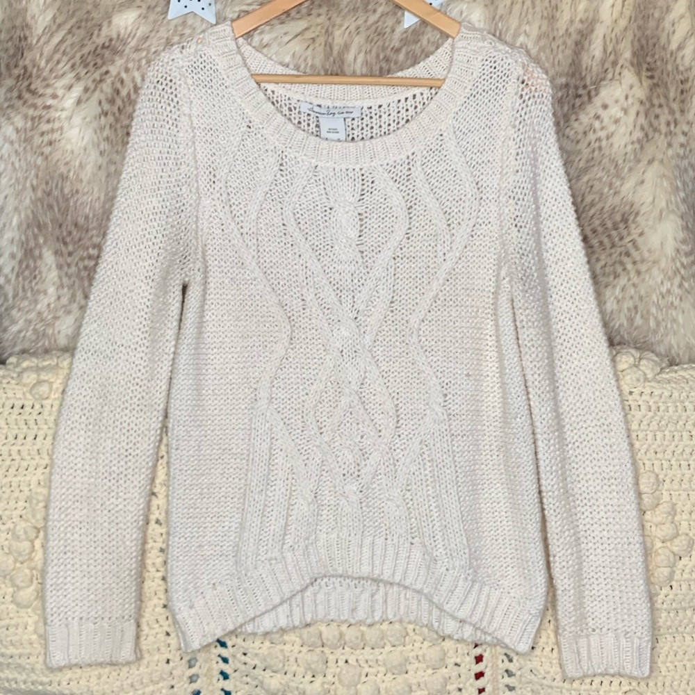 American Rag Cable Knit Ivory Sweater